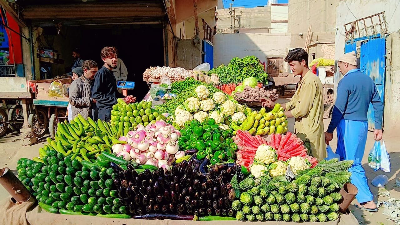 Our vegetable stall in Shah Town, Karachi